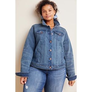 A+ Anthropologie Plus PILCRO and the Letterpress Denim Jacket Size 1X NWT